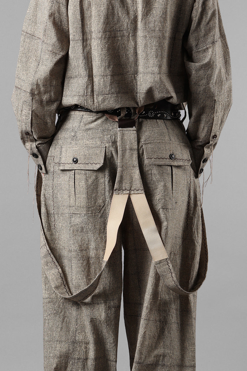 画像をギャラリービューアに読み込む, A TENTATIVE ATELIER exclusive George II PAINTER'S CROSS BAND PANTS (BLACK BEIGE)