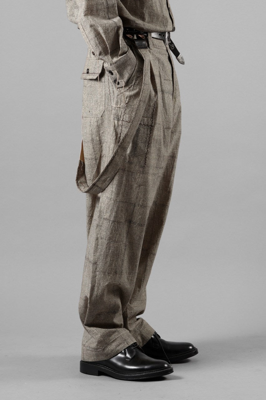 画像をギャラリービューアに読み込む, A TENTATIVE ATELIER exclusive George II PAINTER'S CROSS BAND PANTS (BLACK BEIGE)
