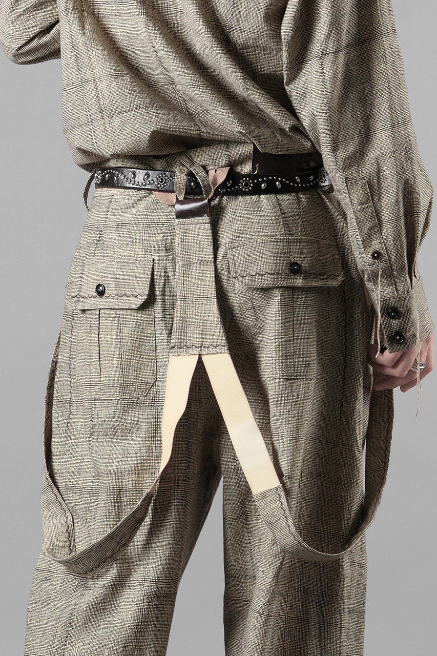 画像をギャラリービューアに読み込む, A TENTATIVE ATELIER exclusive George II PAINTER'S CROSS BAND PANTS (BLACK BEIGE)