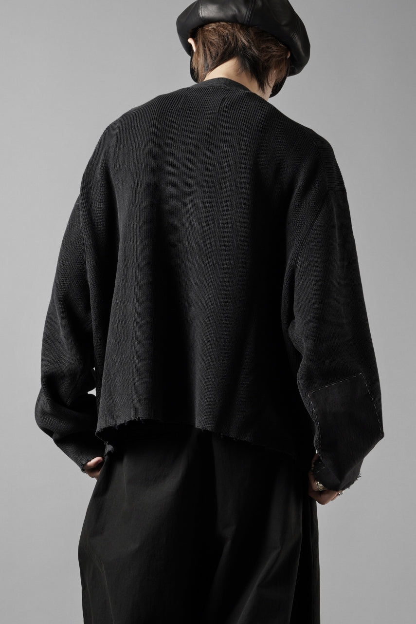 Load image into Gallery viewer, Professor.E DOUBLED BREASTED AGED KNIT (BLACK)