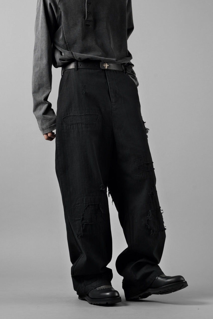 Load image into Gallery viewer, Professor.E DISTRESSED WORK PANTS (BLACK)
