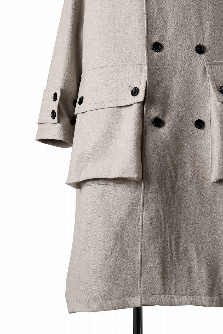 A.F ARTEFACT DOUBLE BREASTED CLASSIC COAT (BEIGE)