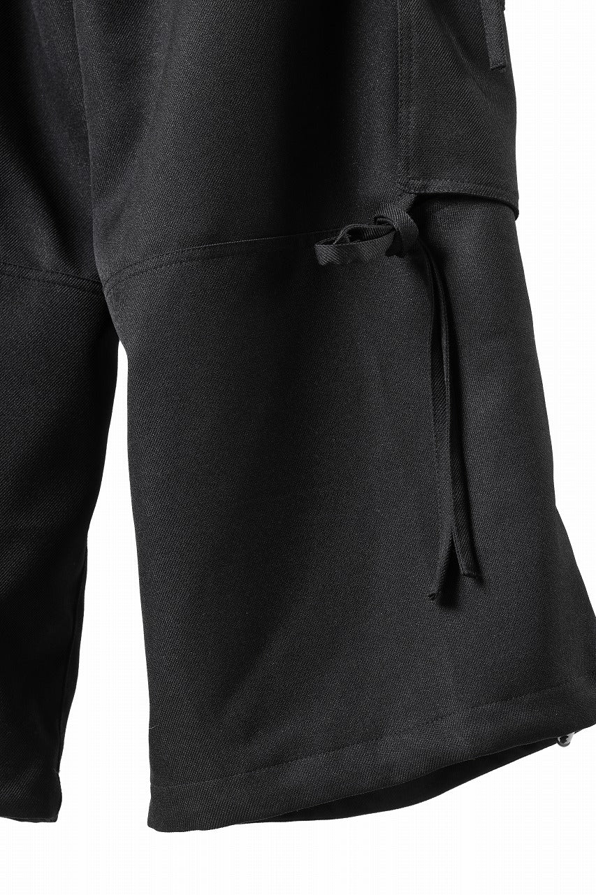 A.F ARTEFACT KNOTTING DETAIL TWILL VOLUME PANTS (BLACK)