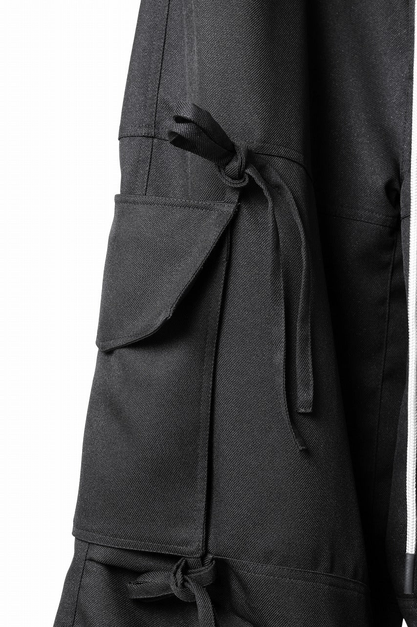 Load image into Gallery viewer, A.F ARTEFACT KNOTTING DETAIL TWILL VOLUME PANTS (BLACK)