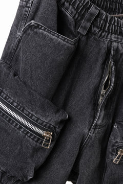 画像をギャラリービューアに読み込む, A.F ARTEFACT MONSTER TUCK VOLUME BAGGY PANTS / FADED AGEING DENIM (BLACK)