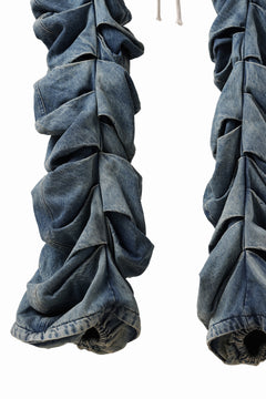 画像をギャラリービューアに読み込む, A.F ARTEFACT MONSTER TUCK VOLUME BAGGY PANTS / FADED AGEING DENIM (BLUE)