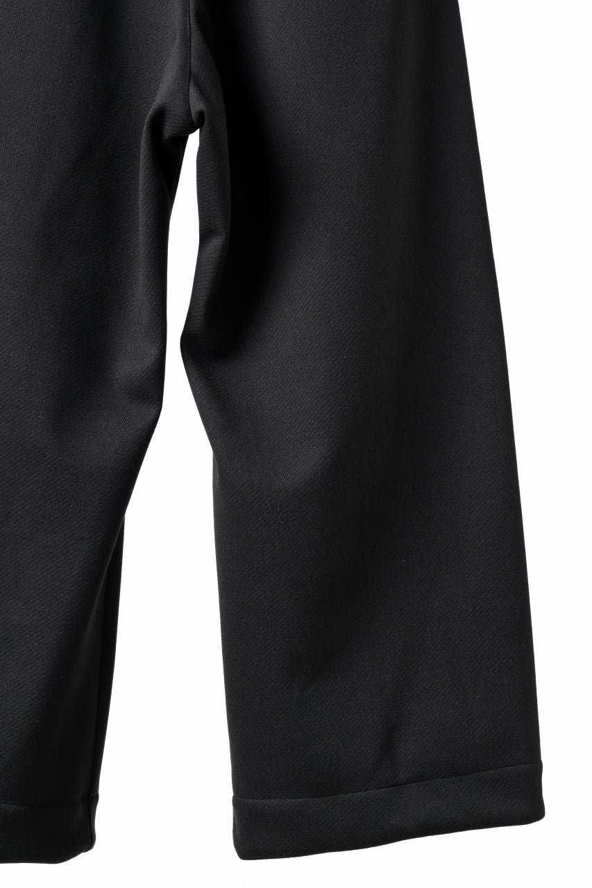 A.F ARTEFACT TUCK WIDE TROUSERS / KNITTED WOOLY TWILL (BLACK)