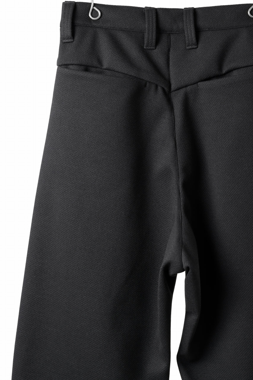 A.F ARTEFACT TUCK WIDE TROUSERS / KNITTED WOOLY TWILL (BLACK)