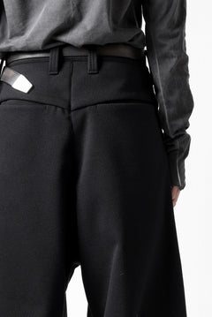 画像をギャラリービューアに読み込む, A.F ARTEFACT TUCK WIDE TROUSERS / KNITTED WOOLY TWILL (BLACK)