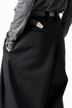 画像をギャラリービューアに読み込む, A.F ARTEFACT TUCK WIDE TROUSERS / KNITTED WOOLY TWILL (BLACK)