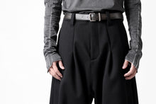 画像をギャラリービューアに読み込む, A.F ARTEFACT TUCK WIDE TROUSERS / KNITTED WOOLY TWILL (BLACK)