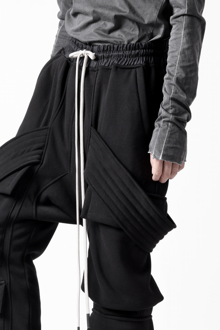 A.F ARTEFACT BOMBER HEAT BELTED SARROUEL CARGO PANTS (BLACK)