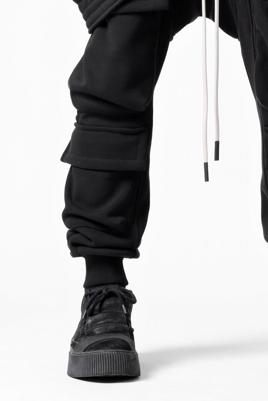 A.F ARTEFACT BOMBER HEAT BELTED SARROUEL CARGO PANTS (BLACK)