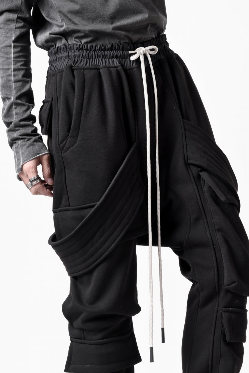 A.F ARTEFACT BOMBER HEAT BELTED SARROUEL CARGO PANTS (BLACK)