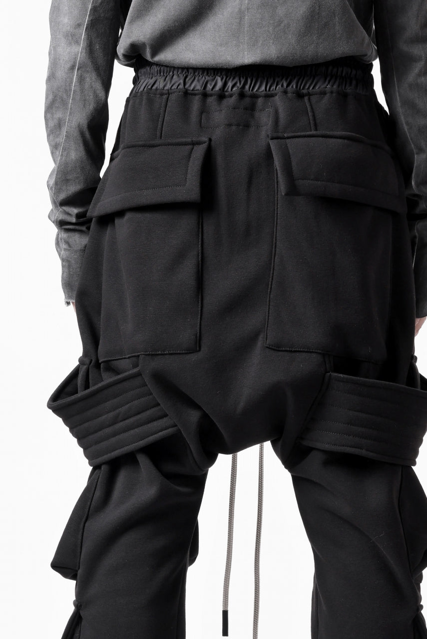 A.F ARTEFACT BOMBER HEAT BELTED SARROUEL CARGO PANTS (BLACK)