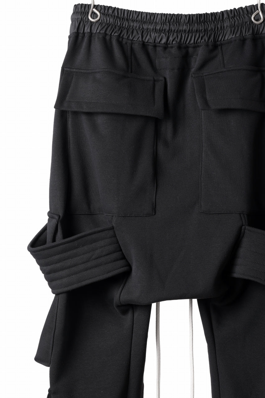 A.F ARTEFACT BOMBER HEAT BELTED SARROUEL CARGO PANTS (BLACK)