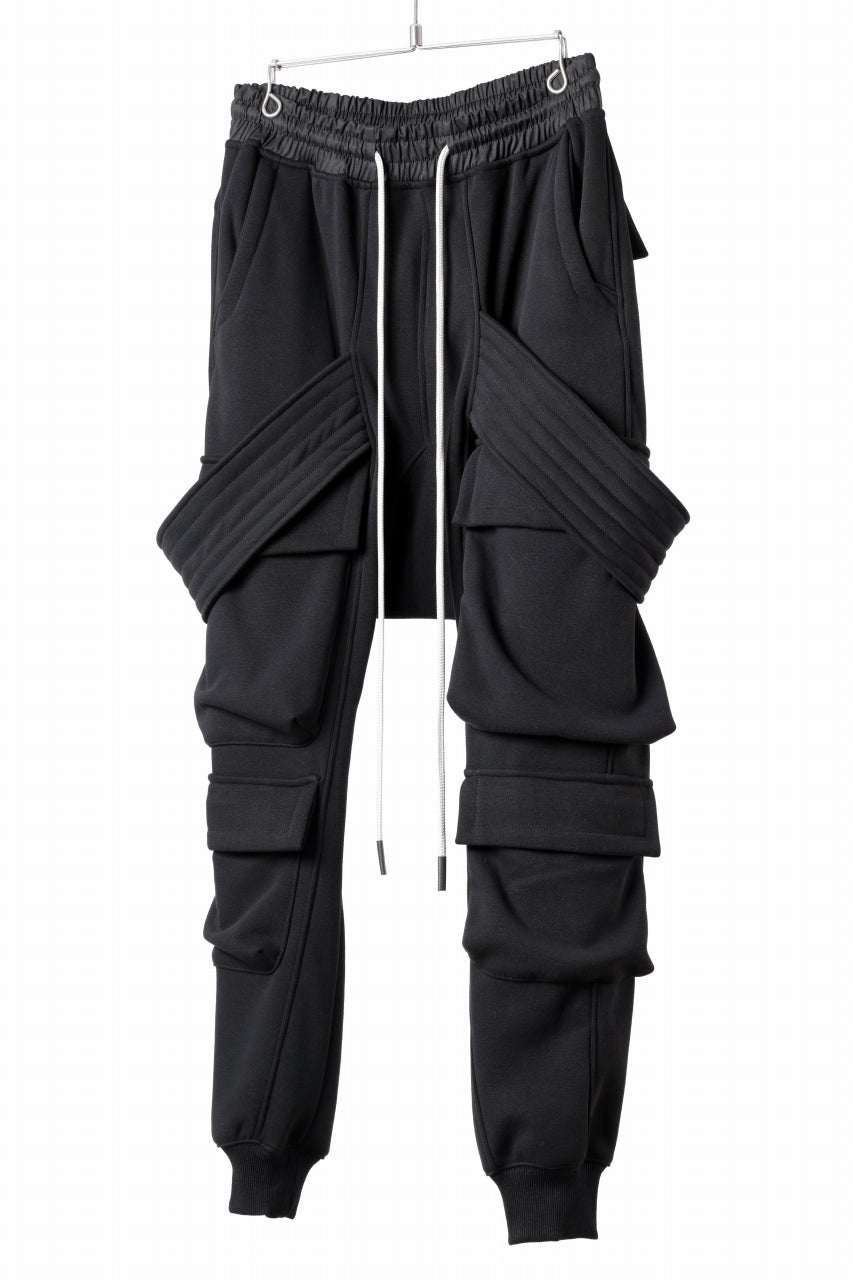 A.F ARTEFACT BOMBER HEAT BELTED SARROUEL CARGO PANTS (BLACK)