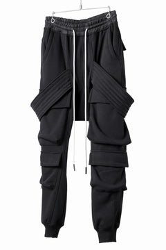 画像をギャラリービューアに読み込む, A.F ARTEFACT BOMBER HEAT BELTED SARROUEL CARGO PANTS (BLACK)