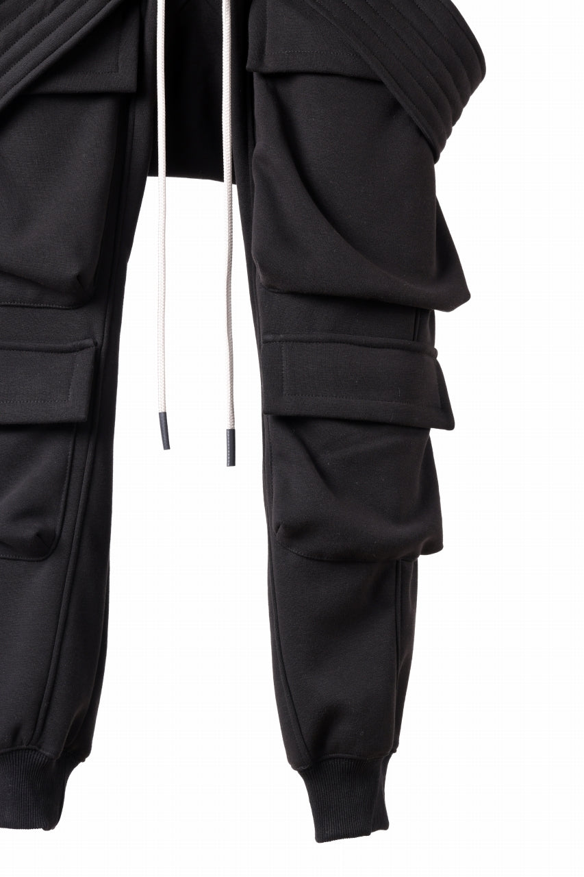 A.F ARTEFACT BOMBER HEAT BELTED SARROUEL CARGO PANTS (BLACK)