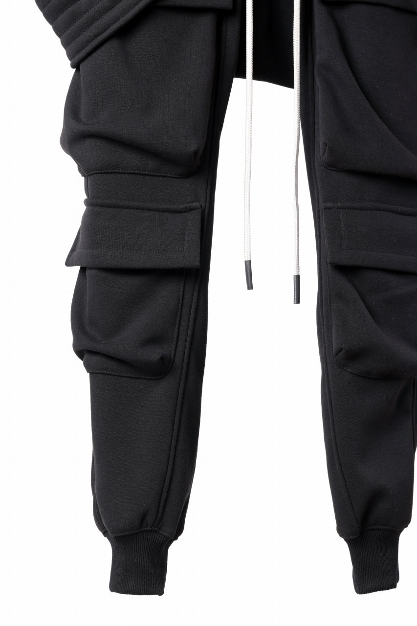 A.F ARTEFACT BOMBER HEAT BELTED SARROUEL CARGO PANTS (BLACK)