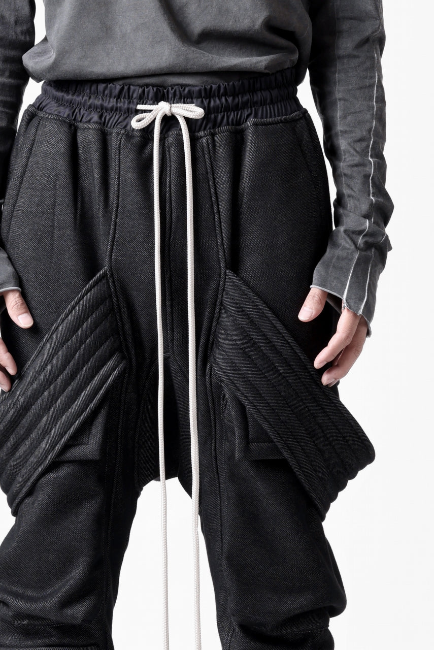 A.F ARTEFACT BOMBER HEAT BELTED SARROUEL CARGO PANTS (MIX BLACK)