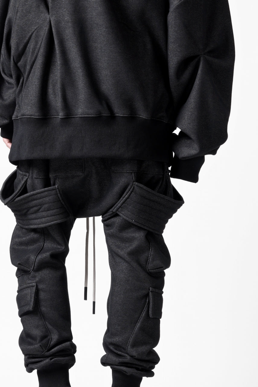 A.F ARTEFACT BOMBER HEAT BELTED SARROUEL CARGO PANTS (MIX BLACK)