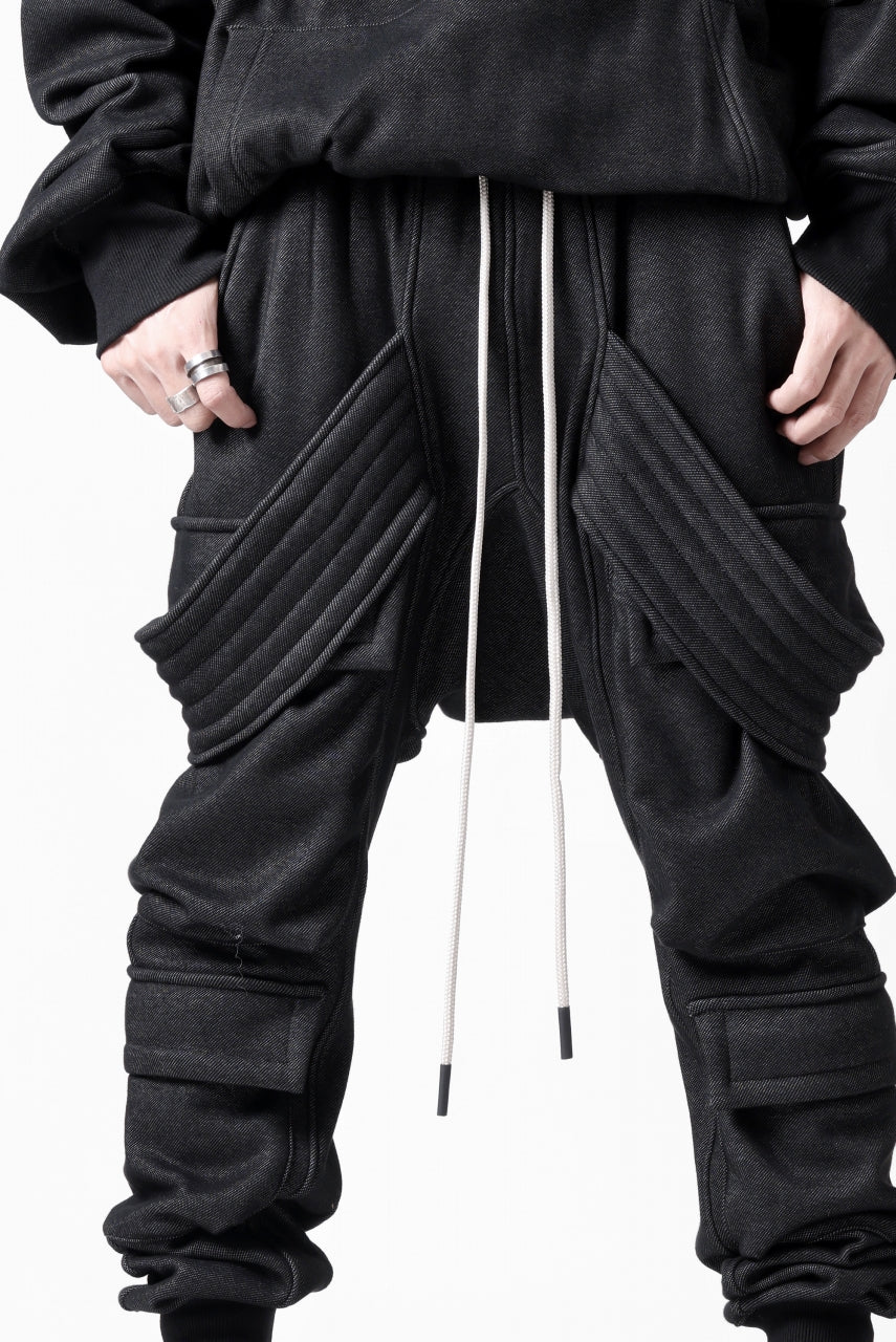 A.F ARTEFACT BOMBER HEAT BELTED SARROUEL CARGO PANTS (MIX BLACK)