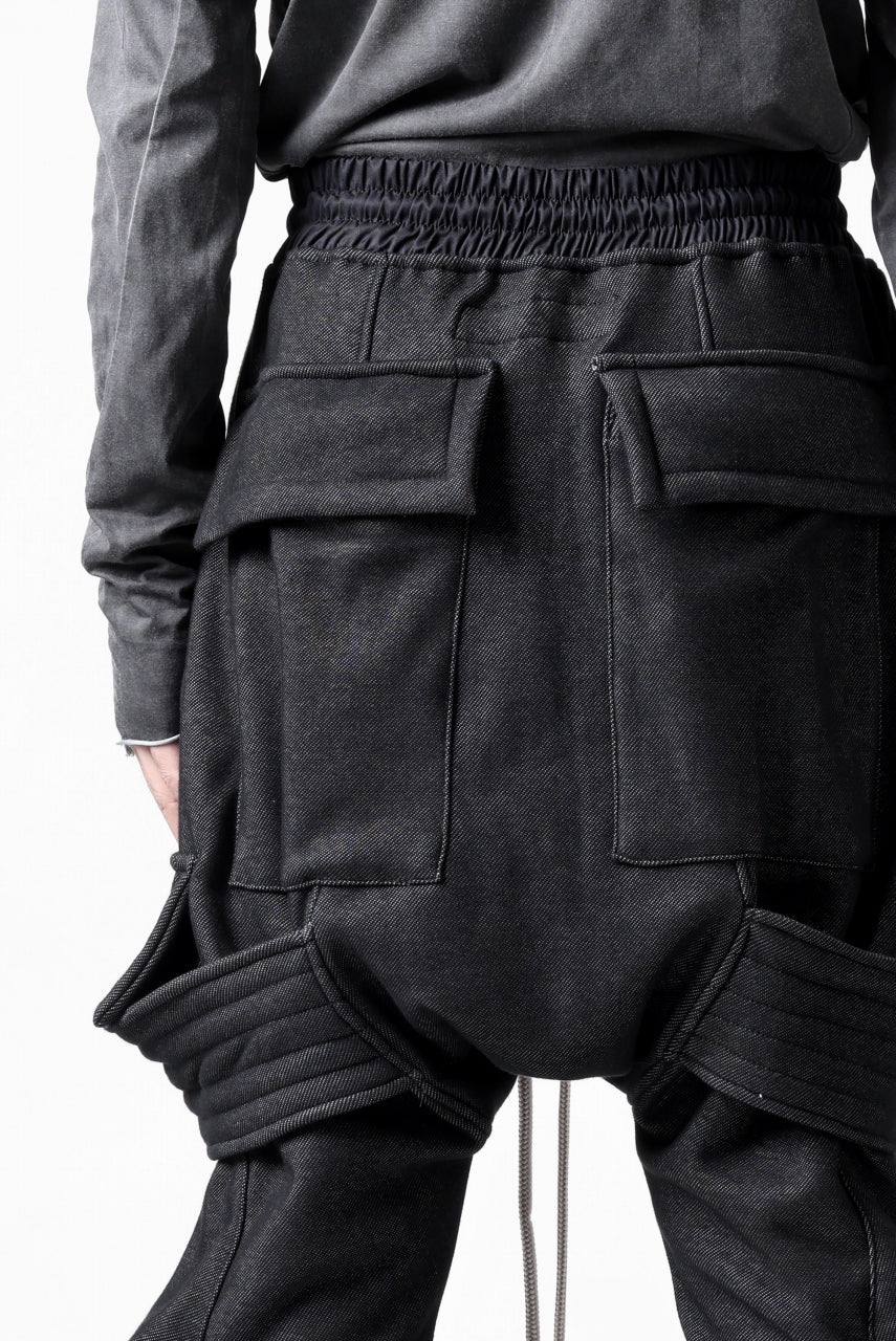 A.F ARTEFACT BOMBER HEAT BELTED SARROUEL CARGO PANTS (MIX BLACK)