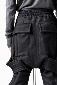 画像をギャラリービューアに読み込む, A.F ARTEFACT BOMBER HEAT BELTED SARROUEL CARGO PANTS (MIX BLACK)