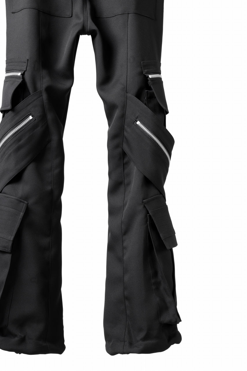 A.F ARTEFACT CARGO FLARE BAGGY PANTS / LUXE-TWILL (BLACK)