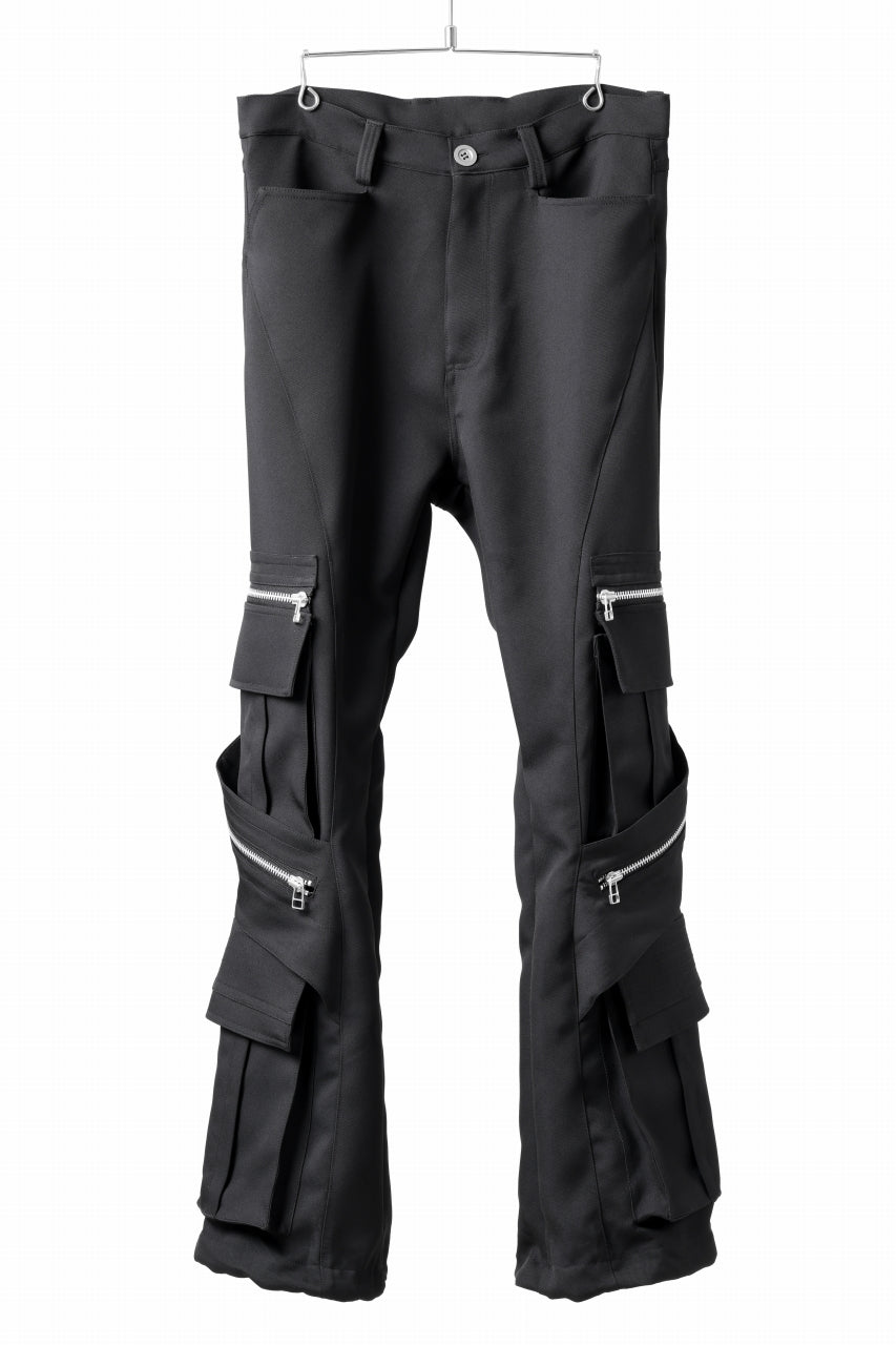 画像をギャラリービューアに読み込む, A.F ARTEFACT CARGO FLARE BAGGY PANTS / LUXE-TWILL (BLACK)