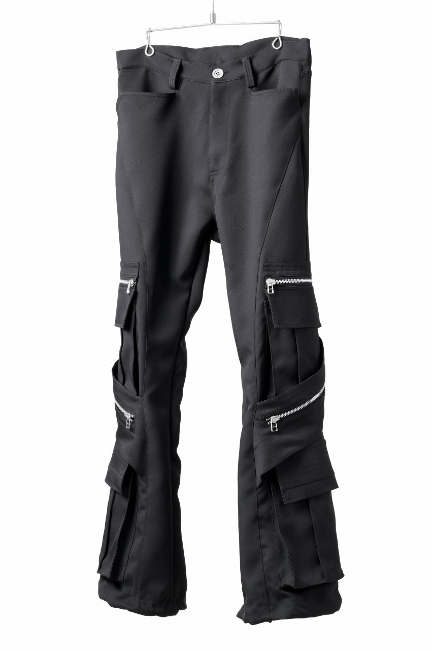 A.F ARTEFACT CARGO FLARE BAGGY PANTS / LUXE-TWILL (BLACK)