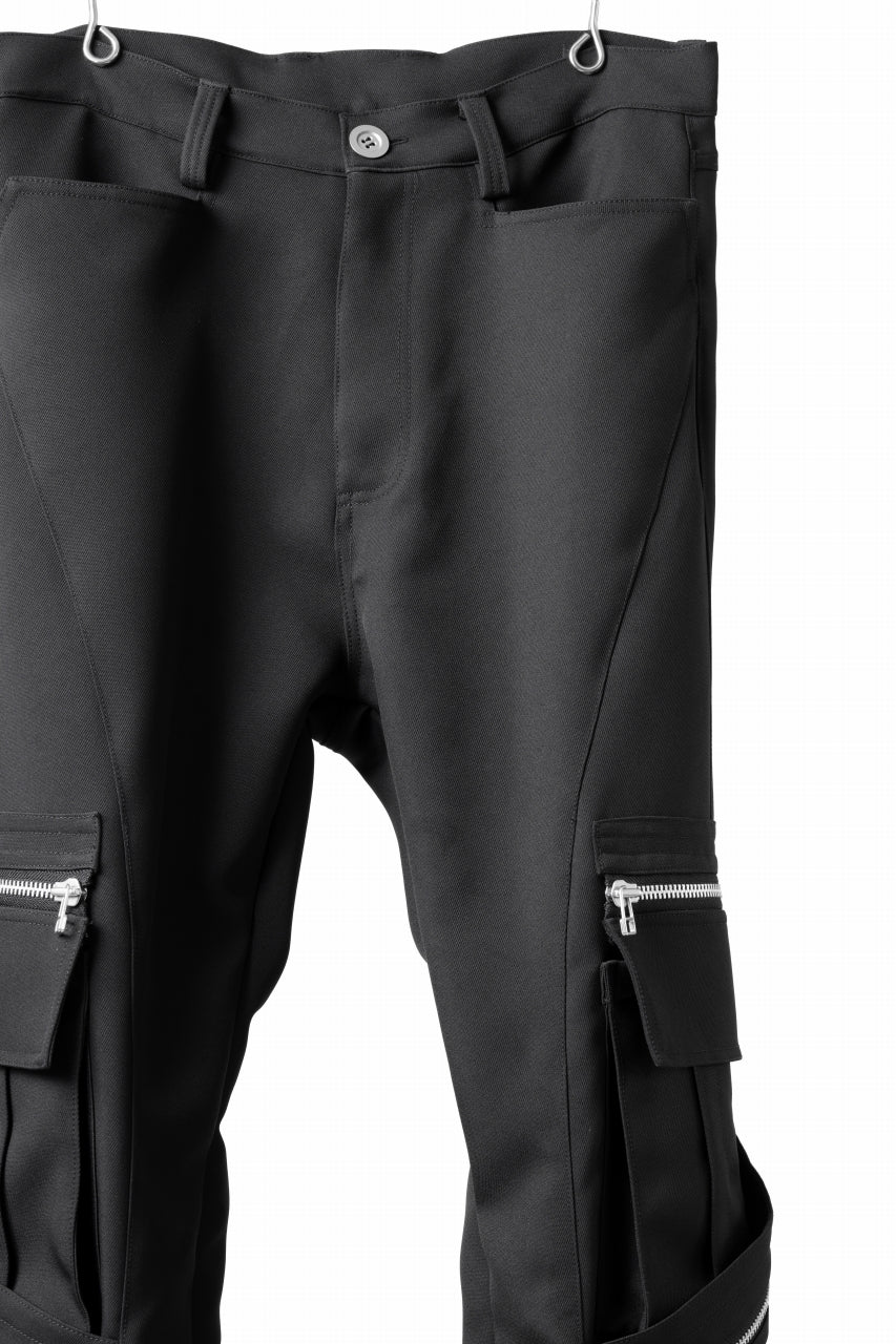 A.F ARTEFACT CARGO FLARE BAGGY PANTS / LUXE-TWILL (BLACK)