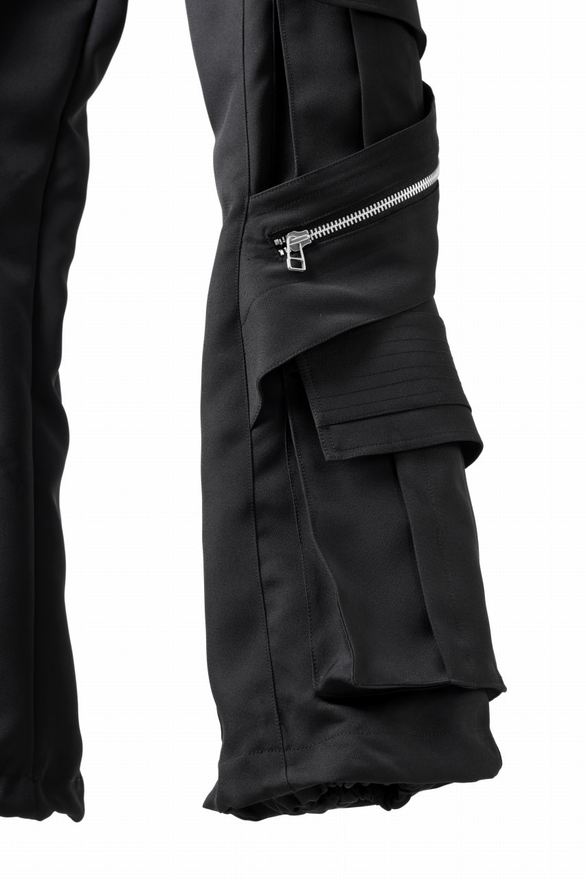 A.F ARTEFACT CARGO FLARE BAGGY PANTS / LUXE-TWILL (BLACK)