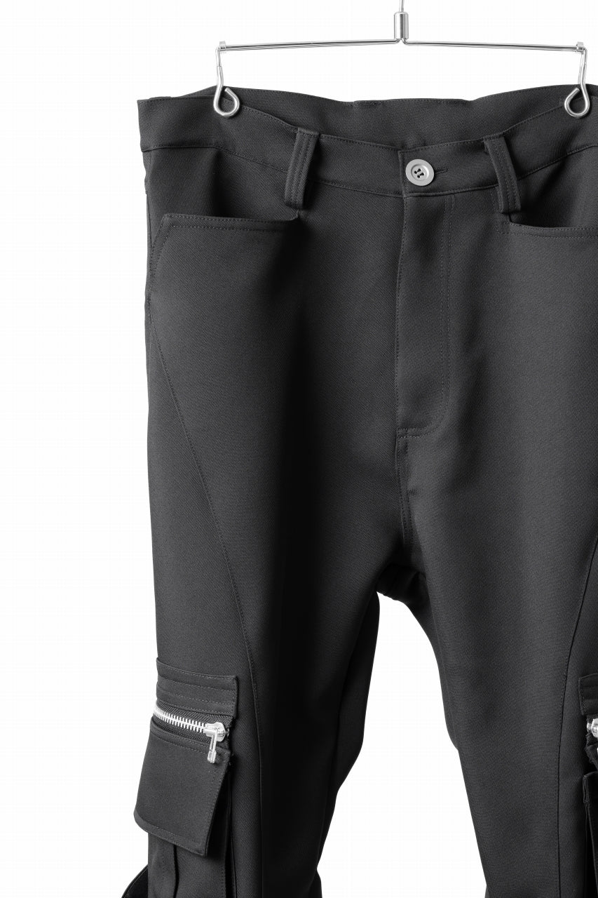 A.F ARTEFACT CARGO FLARE BAGGY PANTS / LUXE-TWILL (BLACK)