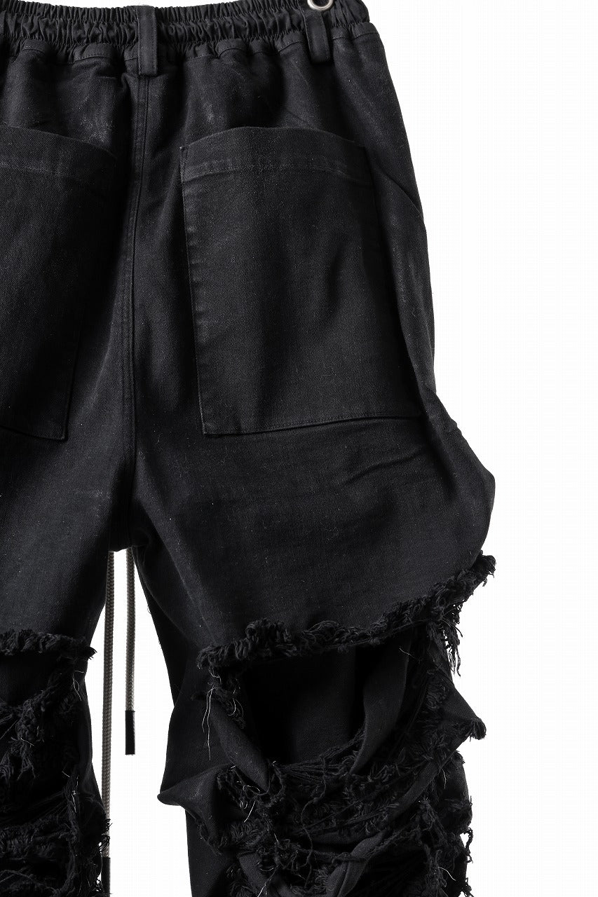 A.F ARTEFACT EXTREME WIDE BAGGY PANTS / DISTRESSED DENIM (BLACK)