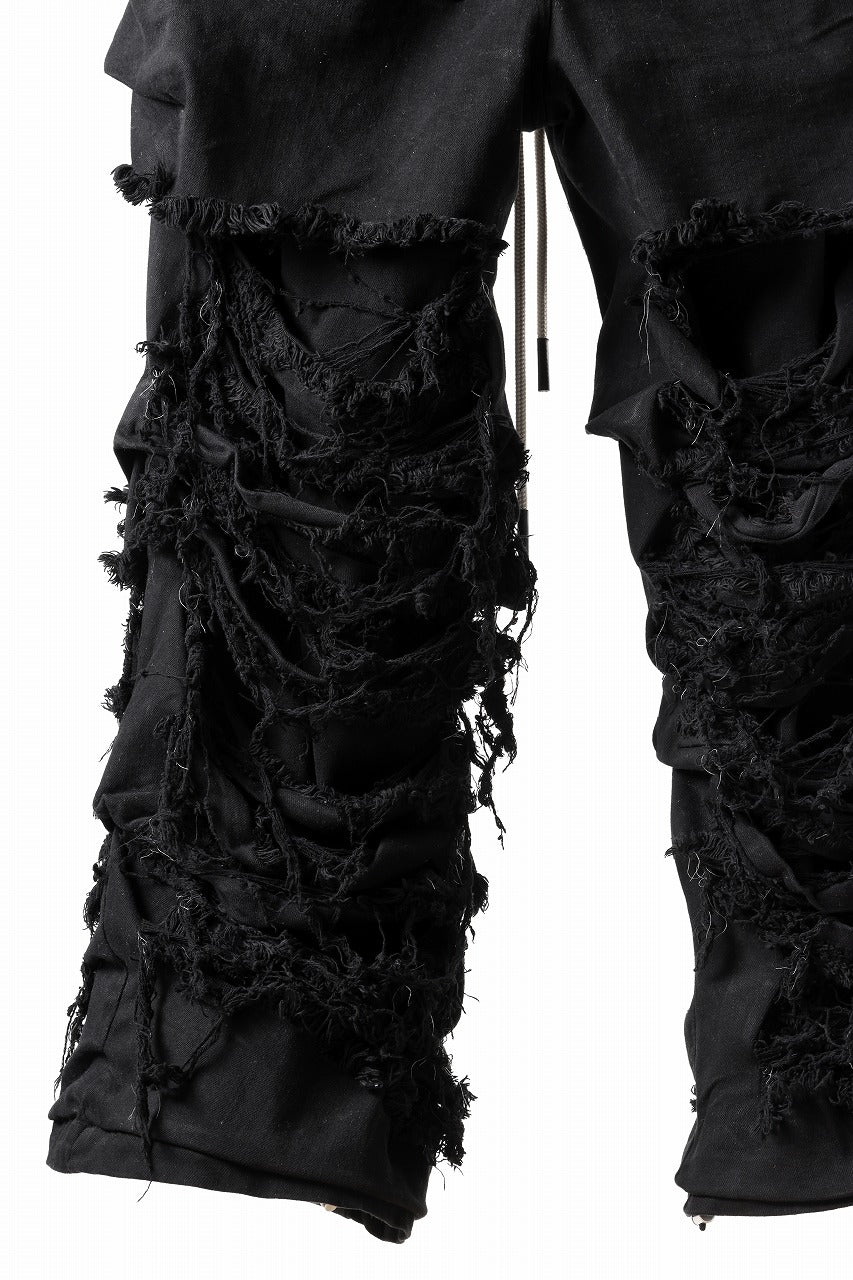 A.F ARTEFACT EXTREME WIDE BAGGY PANTS / DISTRESSED DENIM (BLACK)