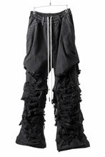 画像をギャラリービューアに読み込む, A.F ARTEFACT EXTREME WIDE BAGGY PANTS / DISTRESSED DENIM (BLACK)