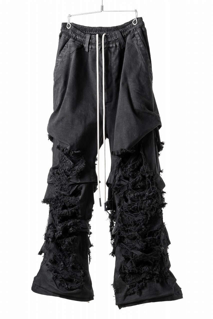 A.F ARTEFACT EXTREME WIDE BAGGY PANTS / DISTRESSED DENIM (BLACK)