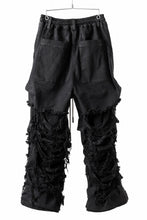 画像をギャラリービューアに読み込む, A.F ARTEFACT EXTREME WIDE BAGGY PANTS / DISTRESSED DENIM (BLACK)