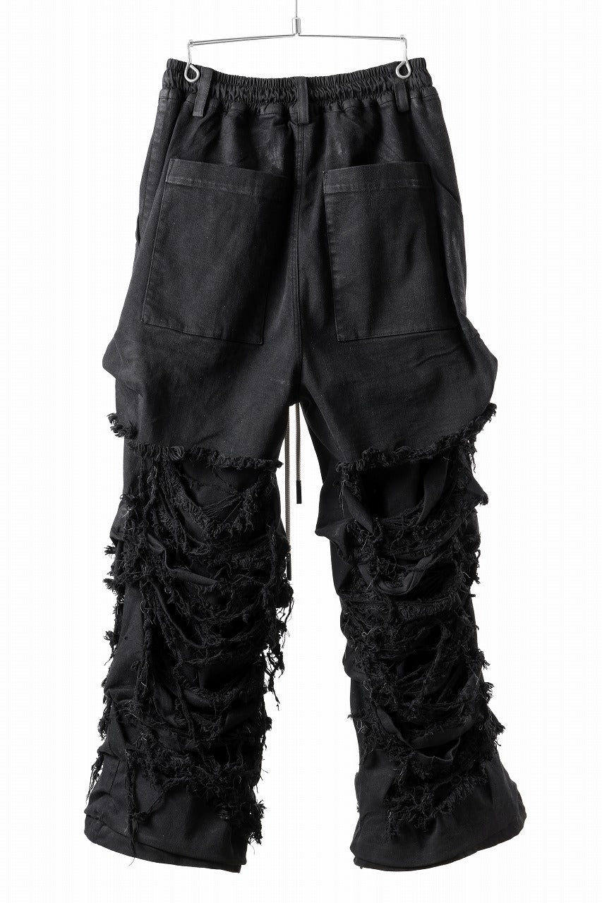 A.F ARTEFACT EXTREME WIDE BAGGY PANTS / DISTRESSED DENIM (BLACK)