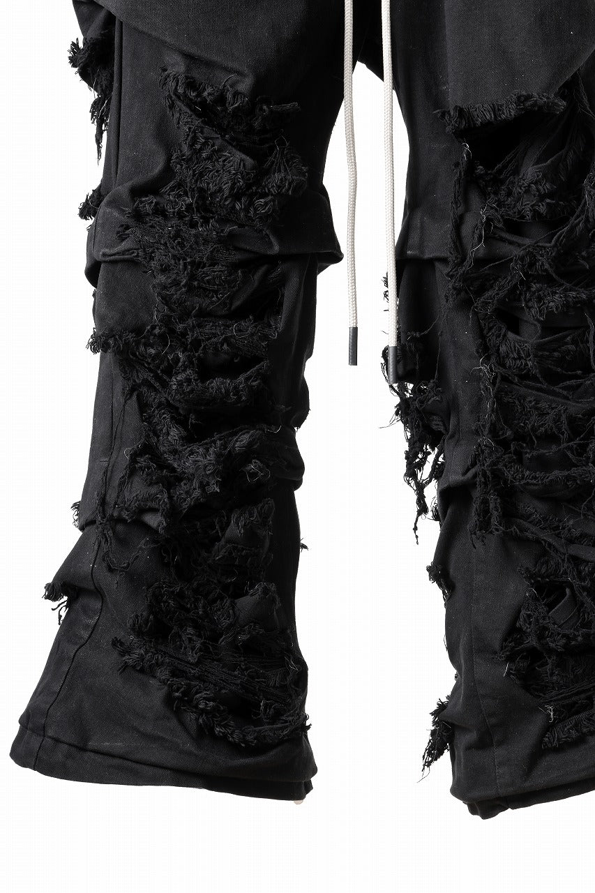 A.F ARTEFACT EXTREME WIDE BAGGY PANTS / DISTRESSED DENIM (BLACK)