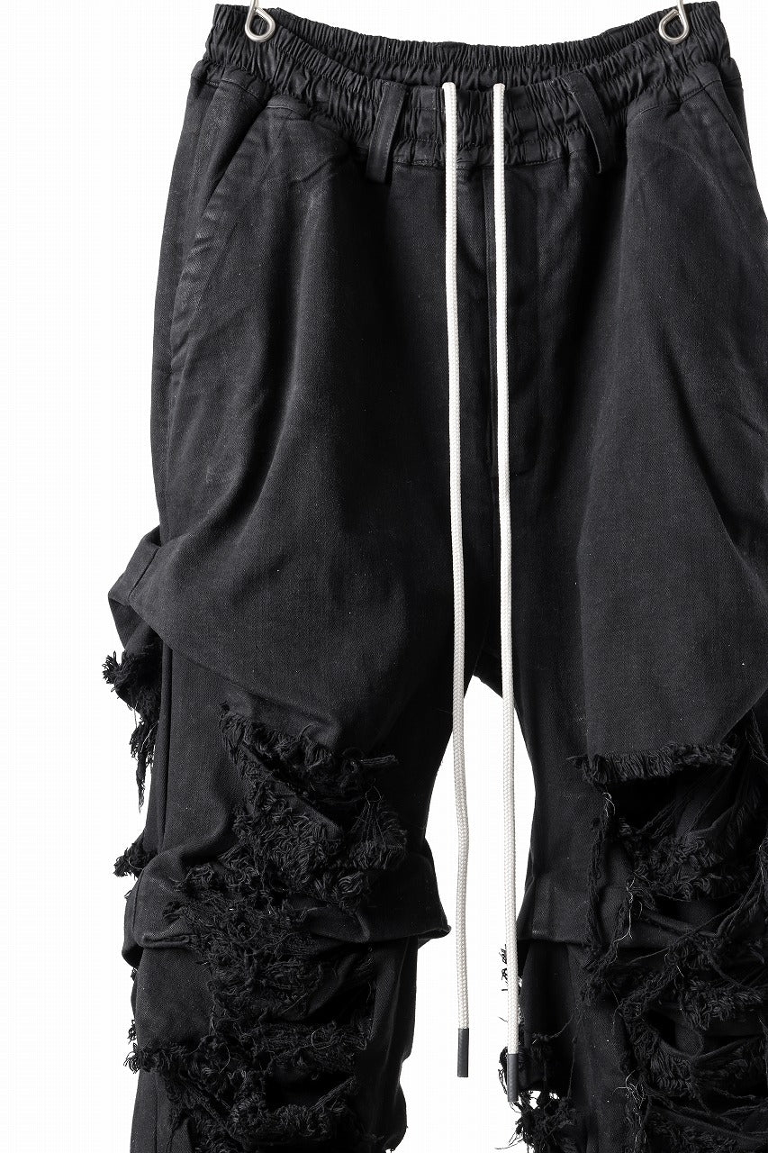 A.F ARTEFACT EXTREME WIDE BAGGY PANTS / DISTRESSED DENIM (BLACK)