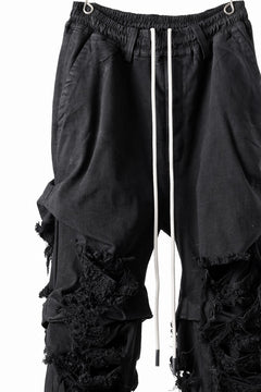 画像をギャラリービューアに読み込む, A.F ARTEFACT EXTREME WIDE BAGGY PANTS / DISTRESSED DENIM (BLACK)