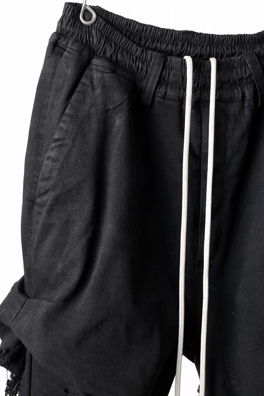 A.F ARTEFACT EXTREME WIDE BAGGY PANTS / DISTRESSED DENIM (BLACK)