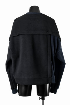 画像をギャラリービューアに読み込む, A.F ARTEFACT KNIT CORDUROY COMBI FLEECE TOP (BLACK)