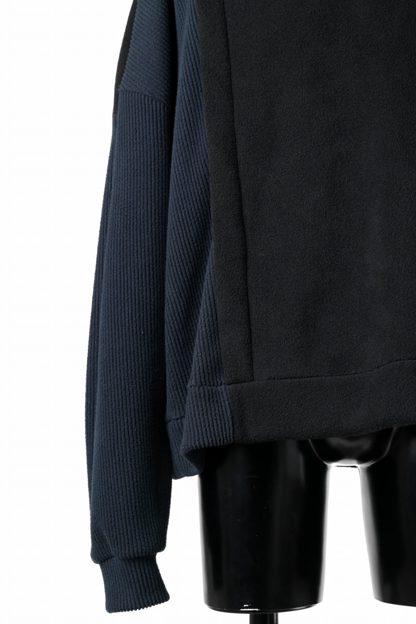 A.F ARTEFACT KNIT CORDUROY COMBI FLEECE TOP (BLACK)