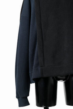 画像をギャラリービューアに読み込む, A.F ARTEFACT KNIT CORDUROY COMBI FLEECE TOP (BLACK)