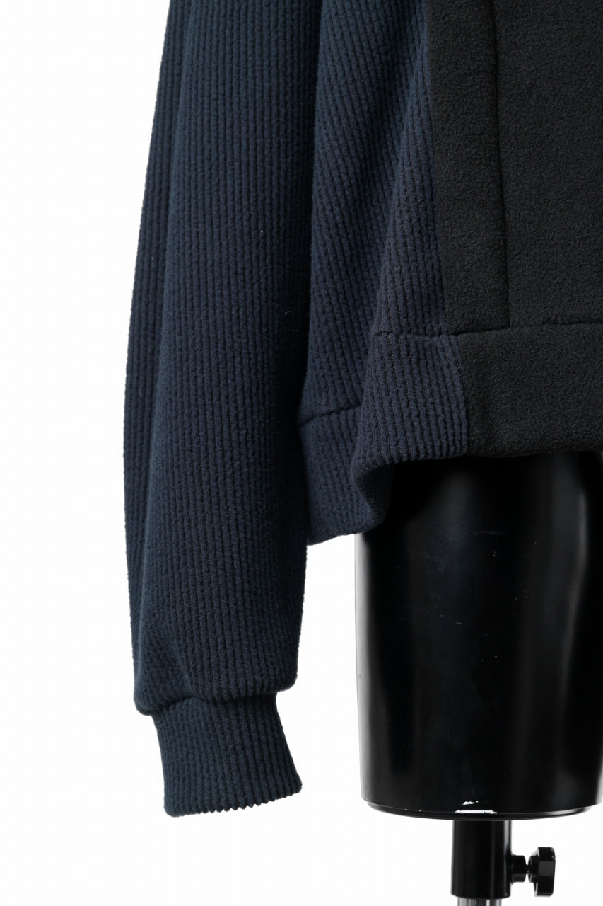 画像をギャラリービューアに読み込む, A.F ARTEFACT KNIT CORDUROY COMBI FLEECE TOP (BLACK)