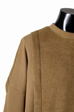 画像をギャラリービューアに読み込む, A.F ARTEFACT KNIT CORDUROY COMBI FLEECE TOP (BROWN)